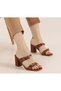 Byk Double Tape Buckle Detail Thick Heel Stylish Women's Slippers