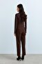 Buy Pensli Ironed Watched Carrot Trousers Light Brown - 4