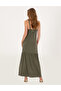 Khaki A-Line Knitted Dress 50306012-Vr027 - 3