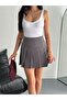 Women's Pleated Woven Mini Skirt