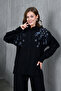 Women's Floral Print Embroidered Linen Oversized Shirt - 4