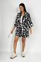 Woven Viscose Relaxed Fit Kimono Shorts Top Bottom Set Black White - 2