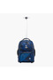 League Printed Trolley Backpack with Retractable Handle and Zip Closure - 35x23x51 cms - 2