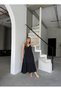 Poplin Dress with Lacing Detail Strap - 4