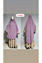 Full Length Oval Sandy Souffle Khimar Hijab Scarf Lilac