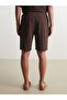 Brown Comfortable Fit Men's Muslin Shorts - 8
