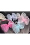 Luxury Design Model Pearl Fancy Light Pink Satin Princess Crown with Tulle Butterfly Bow Tiara - 5
