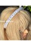 Luxury Satin Knitted Ribbon Fabric Large Pearl with Bead Row Crown Bright White Princess Tiara - 4