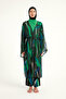 Green Silky Kimono – Thin, Light, Full Length Belted Pareo P2503-1 - 5