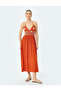 Embroidery Detailed Halter Neck Long Beach Dress - 2
