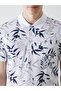 Polo Neck Short Sleeve Patterned Pique Men's T-Shirt - 3