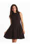 Crew Neck Peplum Mini Dress - 2