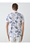 Polo Neck Short Sleeve Patterned Pique Men's T-Shirt - 4