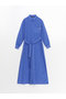 Striped Poplin Women's Shirt Dress - 5