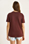 Women's Coffee Butterfly Accessory Stone Embroidered Short Sleeve T-Shirt 60602036 - 6