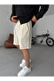 Ecru Striped Pocket Detailed Shorts Yp-5018 - 7