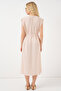 Women's Zero Sleeve Belted Ayrobin Dress 2568 - Cream - 6