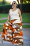 High Waist Elastic Pocketed Asymmetric Leg Summer Cotton Viscose Pants Skirt - 3
