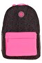 Double Colors Three Compartment Girls School and Daily Backpack - Black Fuchsia - K1838 - 3