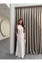 Cream Tie-Detail Waist Slit Dress