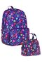 Girl's School Backpack and Lunch Bag Set - Navy Blue - Heart and Kaukko Printed