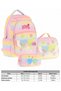 Kids Girl's Glittery Heart and Flower Detailed Primary School 1.2.3.4. Classroom Triple School Bag Set - 3