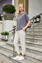 Women's Modal Combed Cotton Wide Crew Neck Off Shoulder Blouse with Side Slits - Anthracite - 5