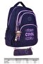 Crinkle School Backpack and Pen Holder Set - Navy Blue Purple - Girl (K1680+K2645) - 2