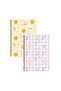 Sharp Color Kawaii Striped Notebook Set with Sticker 2 Pieces |   16.5 X 22.5 cm |   Spiral – 80 Sheets