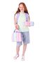 Rainbow Purple Multicolor Striped Girls' Triple Primary and Secondary School Bag Set - 3