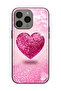 غطاء حماية لهاتف Apple iPhone 15 Pro Max بتصميم قلب لامع
