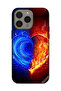 غطاء حماية لهاتف Apple iPhone 15 Pro Max بخلفية قلب النار والماء