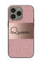 غطاء حماية لهاتف Apple iPhone 15 Pro Max بخلفية لامعة من Queen Glitters