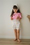 Girls Pink Ruffle Blouse & Colorful Floral Print Shorts Set - 2