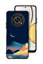 غطاء حماية لهاتف Honor X9 5G برسومات تجريدية على شكل قمر