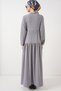 2527 Women's Long Hijab Dress - Gray - 6
