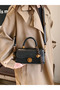 Vintage Synthetic Leather Body - Shoulder Bag Adjustable Strap Gold Tone Lock Closure Hand Bag - 2