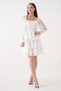 Women's Skirt Floor Detail Waist Gipeli Lined Chiffon Fabric White Dress 078 - 7