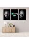 ثلاث لوحات قماشية بتصميم مسلسل Breaking Bad مع برواز فضي مجوف