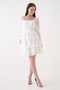 Women's Skirt Floor Detail Waist Gipeli Lined Chiffon Fabric White Dress 078 - 4