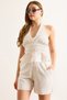 Women's White Elastic Waist Pocket Lined Fisto Shorts Shrt-19000068