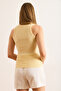 Women's Yellow U-Neck Lycra Camisole Blouse Blz-19003052 - 2