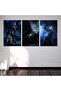 ثلاث لوحات قماشية بتصميم فلم The batman مع برواز فضي مجوف