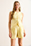 Women's Yellow Pocket Woven Viscose Content Shorts Shrt-19000067 - 6