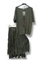 Women's Cotton Lined Skirt and Necklace Mercerized Blouse Set 38/46 - 3