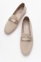 Women's Buckle Knitwear Casual Shoes Beige - 5