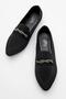 Women's Buckle Knitwear Shoes Black - 3