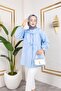 Women's Buttoned Tie-Up Blue Shirt - 4