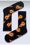 Black Pizza Slice Design Socket Socks - 2