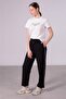 Women's mid-length pocketed pants - black